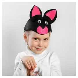 Карнавальная шляпа «Чёрная кошка», на резинке, р-р 52-54