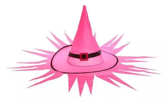 Карнавальная шляпа Хеллоуин с диодами, фуксия