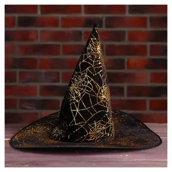 Карнавальная шляпа «Паутина», цвет золотой