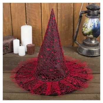 Карнавальная шляпа «Паутинка», р-р 56-58 см, цвет красный