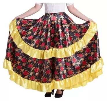 Карнавальная юбка "Цыганская", цвет жёлтый, обхват талии 76-84 см, длина 95 см