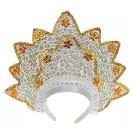 Карнавальный кокошник «Волшебство», цвет золотисто-белый