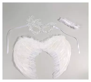 Карнавальный костюм «Ангел», крылья, маска, повязка