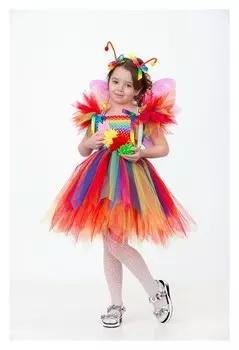 Карнавальный костюм «Бабочка радужная», сделай сам, корсет, ленты, брошки, аксессуары