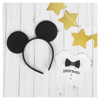 Карнавальный костюм для мальчиков «Джентельмен» термонаклейка, ободок с ушками