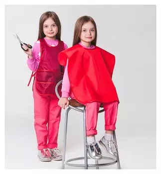 Карнавальный костюм "Парикмахер", фартук, пеньюар, р-р 110-122, 4-6 лет