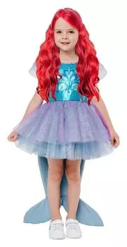 Карнавальный костюм «Русалочка ариэль», платье с хвостом, парик, р. 28, рост 110 см