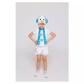 Карнавальный костюм «Снеговик крош», безрукавка, шорты, шапка, размер 110-56