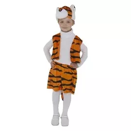 Карнавальный костюм «Тигр», жилет, шорты, головной убор, р. 28, рост 110 см