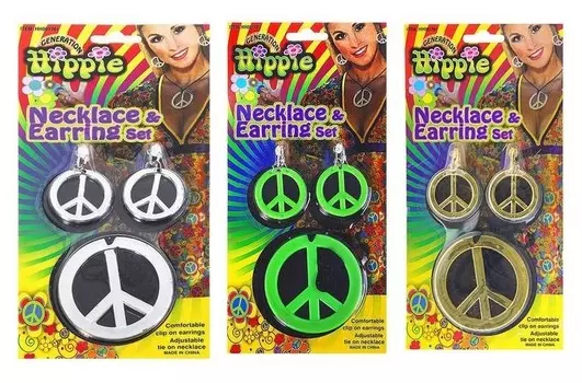 Карнавальный набор 2 предмета: серьги, колье "Мир"