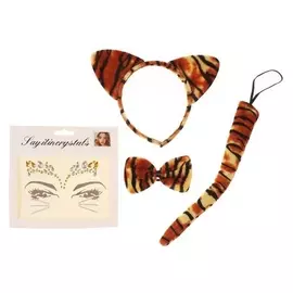 Карнавальный набор «Тигр», (Стразы+ ушки+бабочка+хвостик)