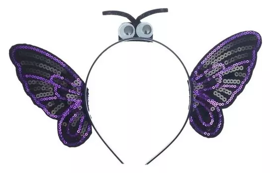 Карнавальный ободок «Бабочка», цвет чёрный