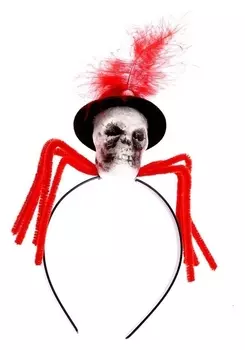 Карнавальный ободок Череп в шляпе