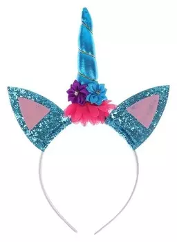 Карнавальный ободок «Единорог», цвет голубой