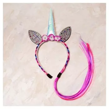 Карнавальный ободок «Единорог», с косой