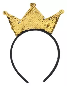 Карнавальный ободок «Корона», с пайетками, цвет золотой