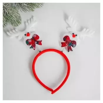 Карнавальный ободок Олень, цвет красный
