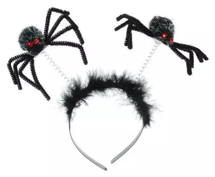 Карнавальный ободок «Паук», цвет чёрный