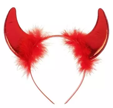 Карнавальный ободок "Рога" пуховые