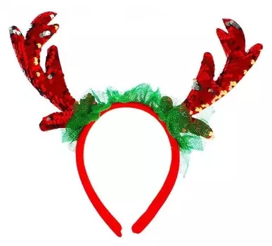 Карнавальный ободок «Рога», с пайетками