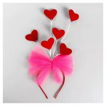 Карнавальный ободок "Сердечки"