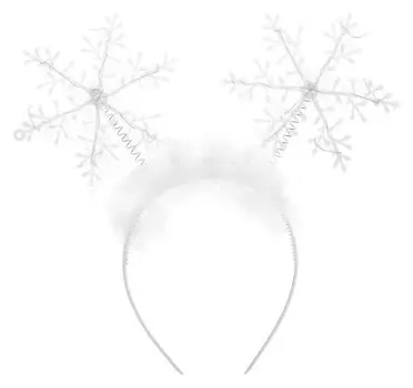 Карнавальный ободок Снежинки, цвет белый
