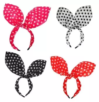 Карнавальный ободок «Ушки», в горох