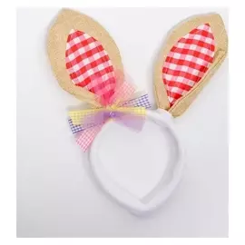 Карнавальный ободок Зайка, с бантиком, цвет красный