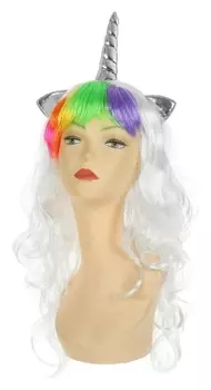 Карнавальный парик «Единорог», с чёлкой