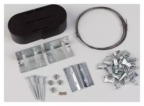 Карниз-струна 3,5 м, с металлическими зажимами, 20 шт, цвет коричневый