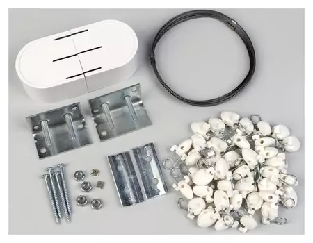 Карниз-струна 7 м, с пластмассовыми зажимами, 40 шт, цвет белый