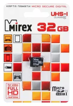 Карта памяти Mirex Microsd, 32 Гб, Sdhc, Uhs-i, класс 10