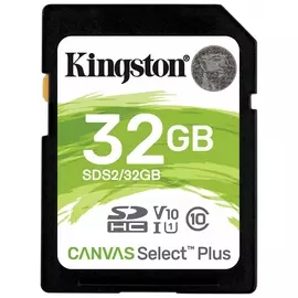 Карта памяти SDHC 32GB KINGSTON Canvas Select Plus UHS-I U1, 100 Мб/сек (class 10)