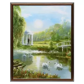 Картина "Белые лебеди" 40х50 (43х53) см