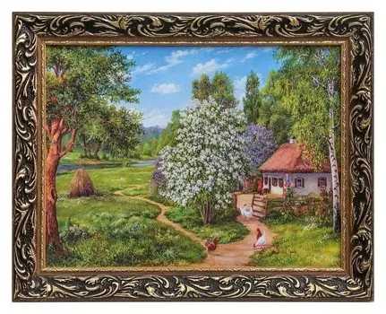 Картина "Дом среди деревьев" 47х37 см