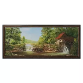 Картина "Домик в лесу" 23х53 см