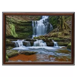 Картина "Горный водопад" 25х35(28,5х38,5) см