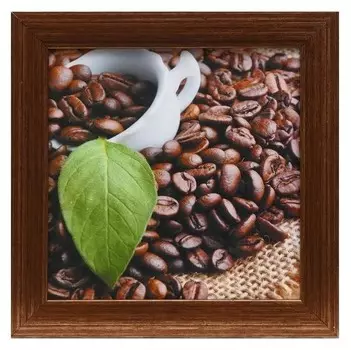 Картина "Кофейные зёрна" 18х18 см