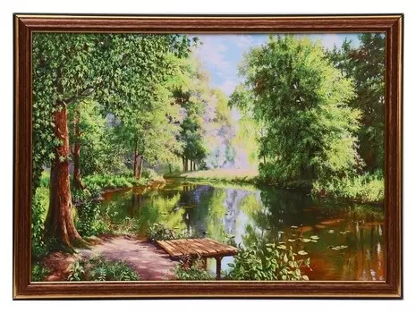 Картина "Лесной причал" 28х38 см