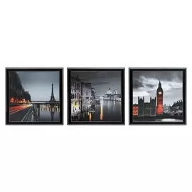 Картина модульная "Города" 25х75(28х84) см 3шт-25х25(28х28)см