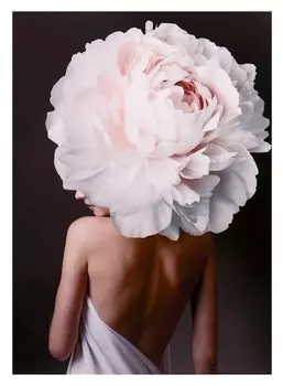 Картина на холсте "Белый пион" 50х70 см