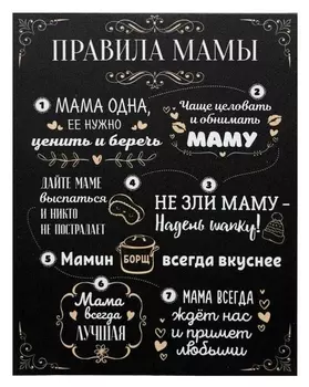 Картина на холсте "Правила мамы" 38х48 см