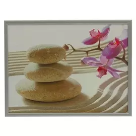 Картина "Орхидея и камни" 33х43 см рамка