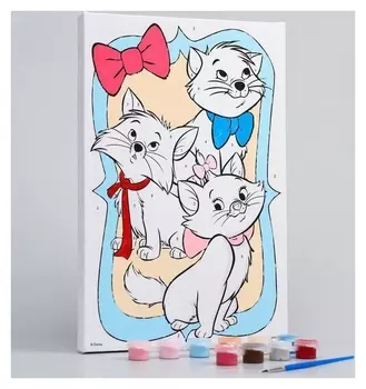 Картина по номерам "Друзья" 20 х 30 см, кошечка мари