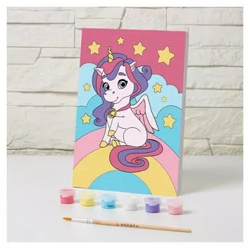 Картина по номерам «Единорог на радуге» 21×15 см