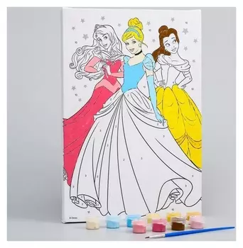 Картина по номерам "Милые принцессы" 20 х 30 см, принцессы