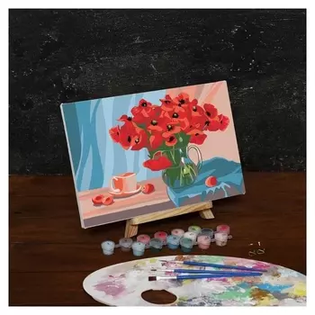 Картина по номерам на холсте с подрамником «Букет из маков», 30х20 см