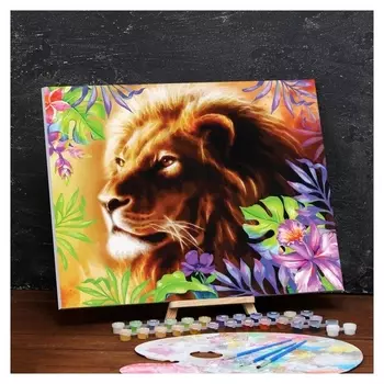Картина по номерам на холсте с подрамником «Лев» 40×50 см