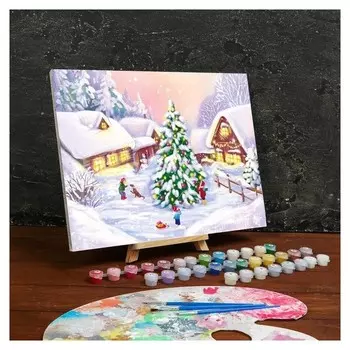 Картина по номерам на холсте с подрамником «Новый год» 30×40 см