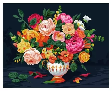 Картина по номерам на холсте с подрамником «Яркий букет» 40х50 см